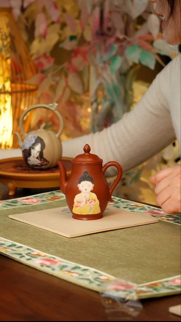 花**光宜兴原矿紫砂手工壶