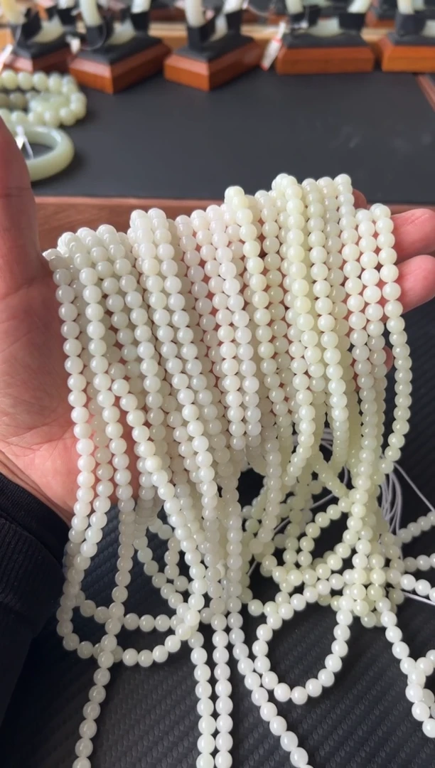 和田玉未镶嵌项链且末微色差米达卡6L长串多样性发货拍一发一