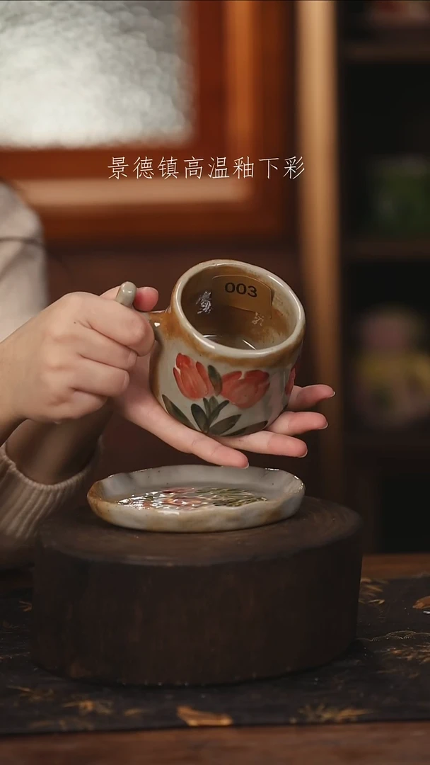 陶瓷景德镇高温釉下手绘陶瓷@L003@