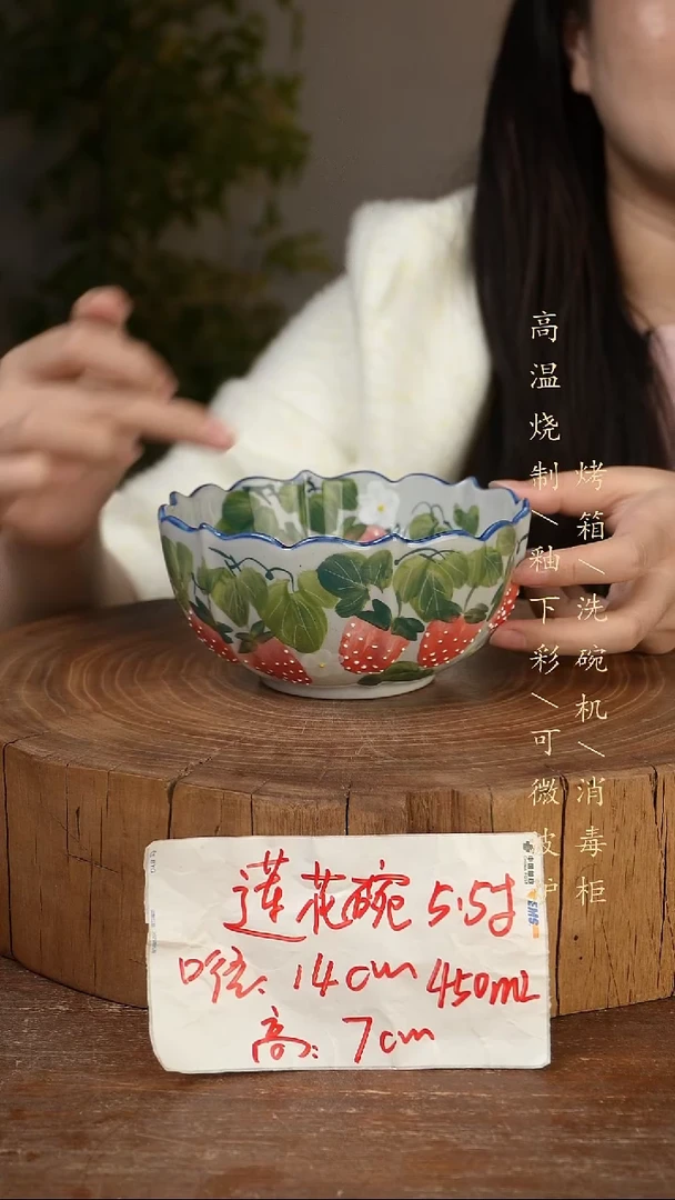 碗瓷景德镇手工手绘高温瓷釉下彩