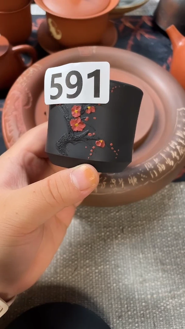M****?凤凰印建水紫陶杯子放漏/591