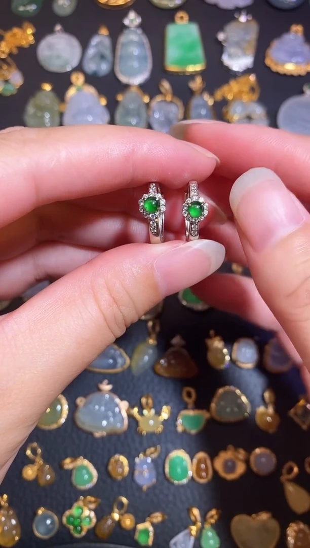 颈饰银S925镶嵌翡翠天然A货翡翠