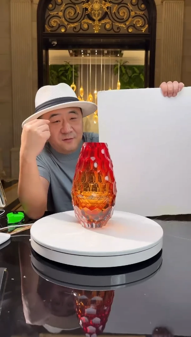 【闪购商品】摆件AJ05563橙红艺术琉璃花器