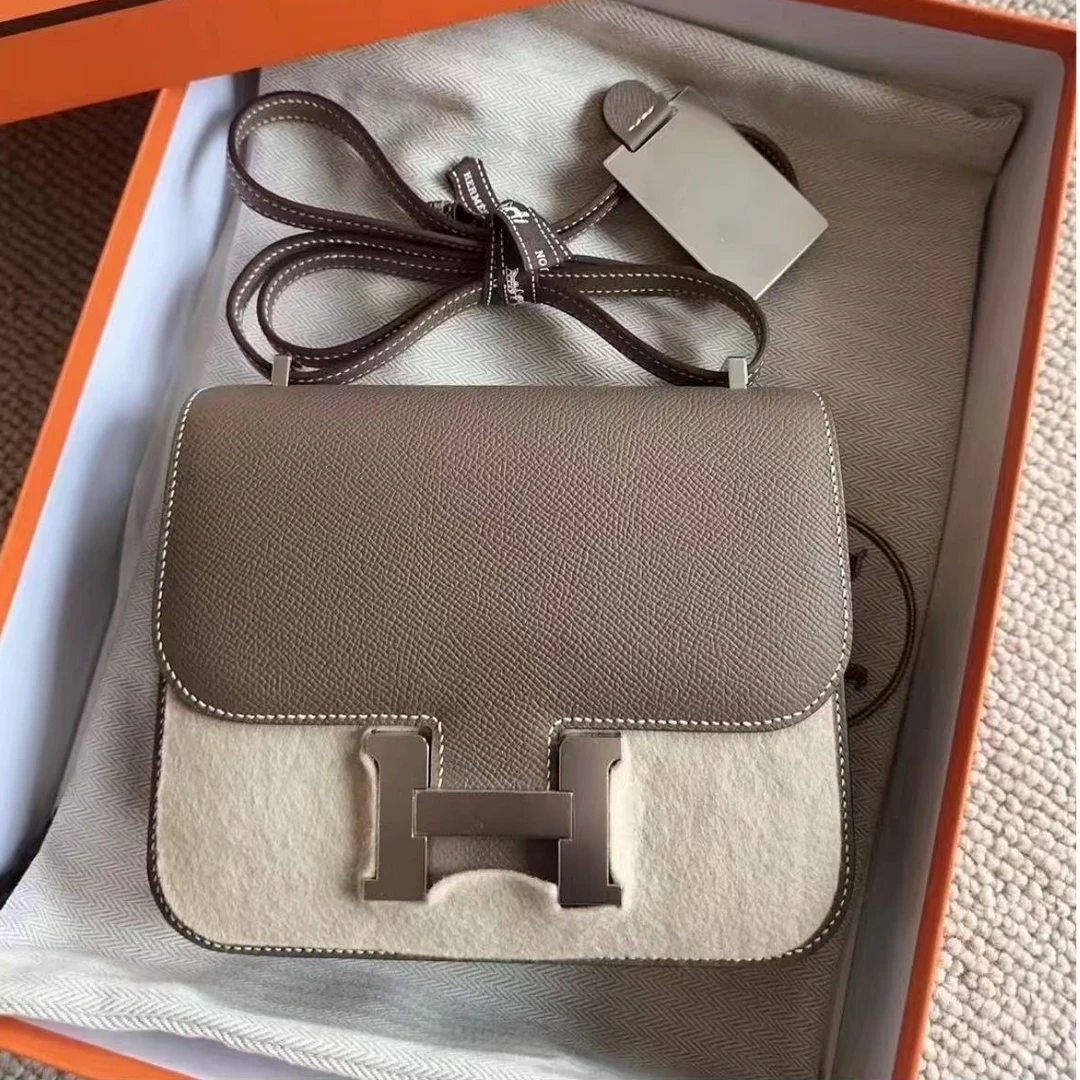 未使用 Hermes/爱马仕 【小池专属】康康19大象灰银扣E皮W刻
