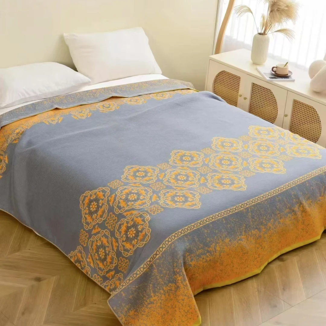 【吉祥花】多功能纯棉多层纱布盖毯{200*230}