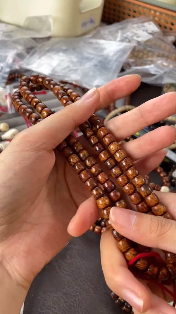 星月菩提吊坠精工级中珀直切8*7长串
