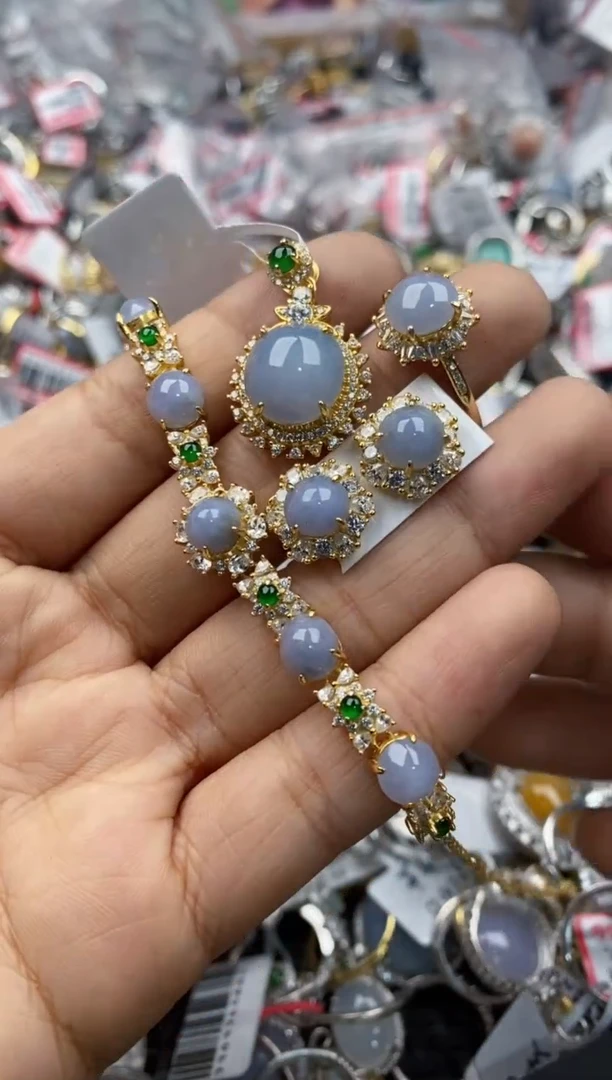银S925镶嵌戒指翡翠7777----7