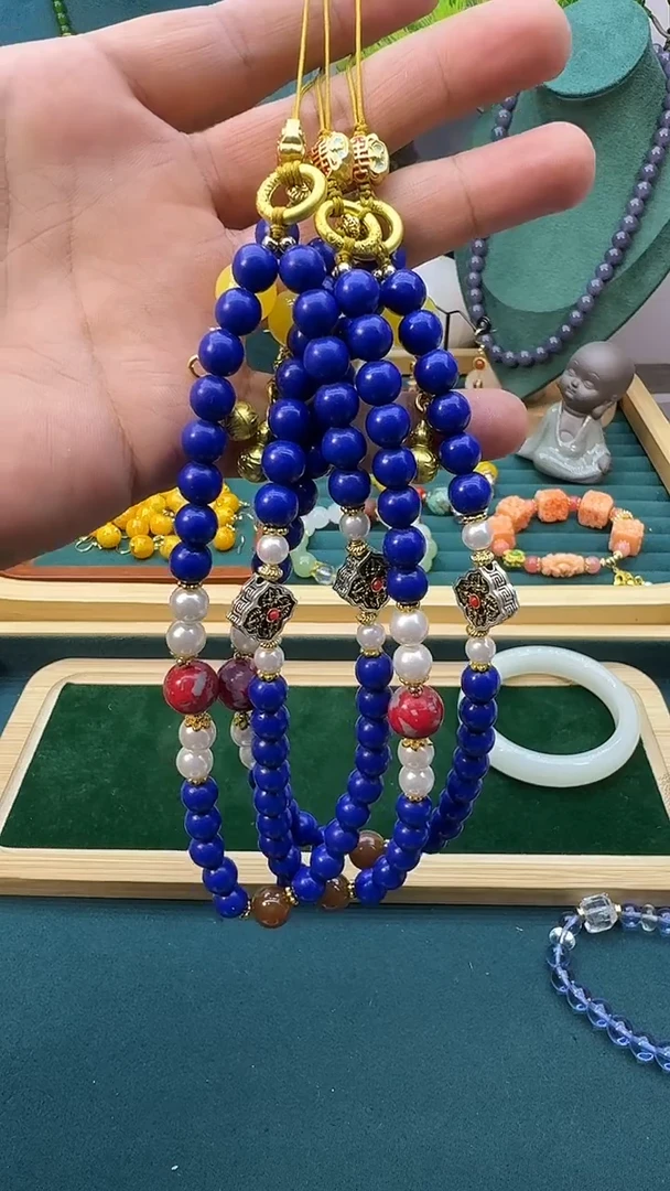 青金石14K金镶嵌颈饰QW32