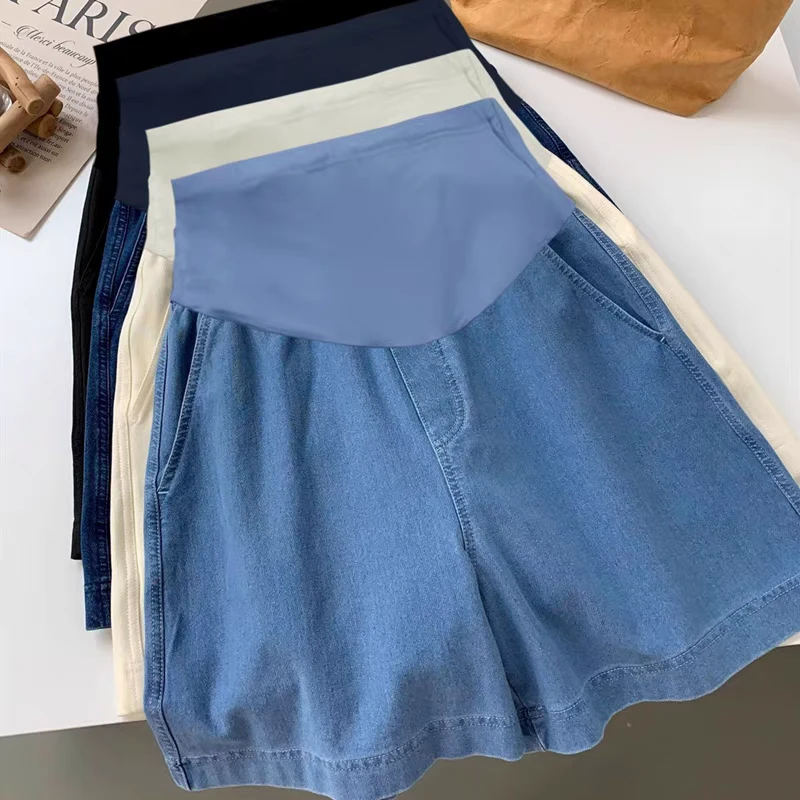 孕妇短裤外穿夏季薄款大码宽松孕妇裤夏季垂感凉感阔腿裤牛仔短裤