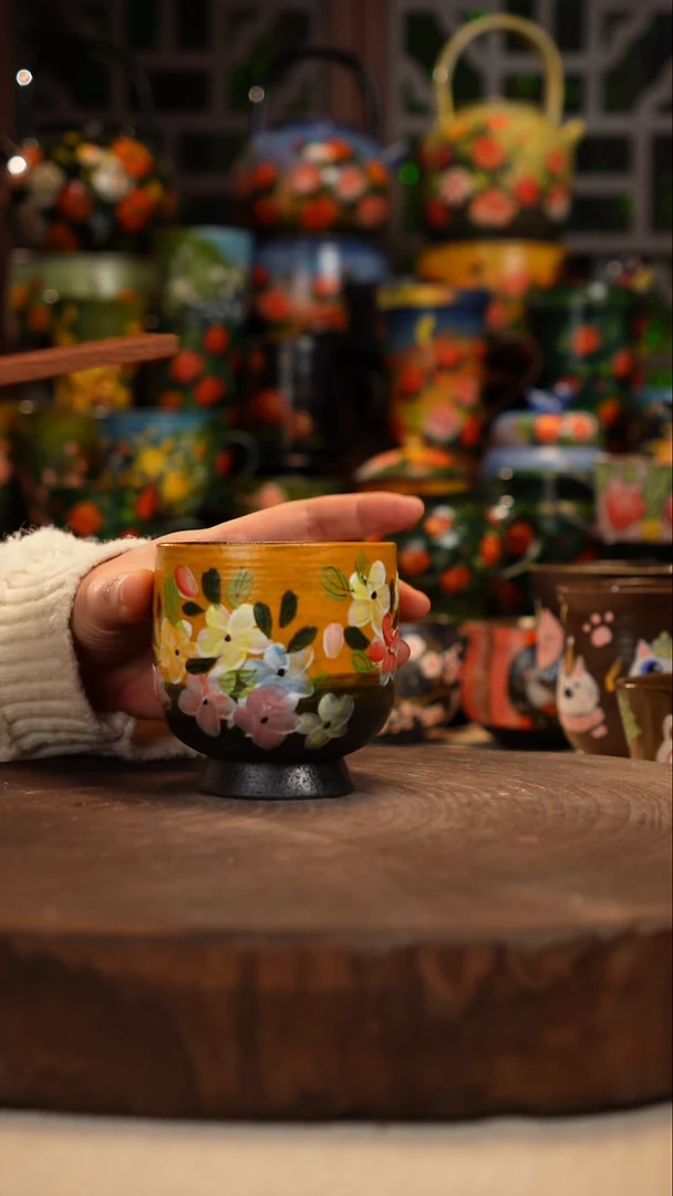 紫砂油画手绘釉下彩