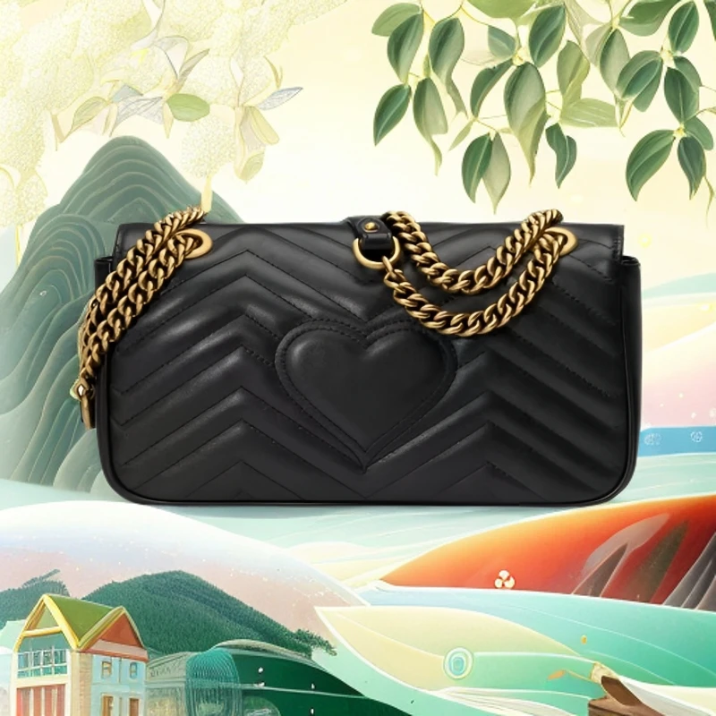 高级感包包女2025新夏质感女包小众时尚单肩斜挎包F2022黑色