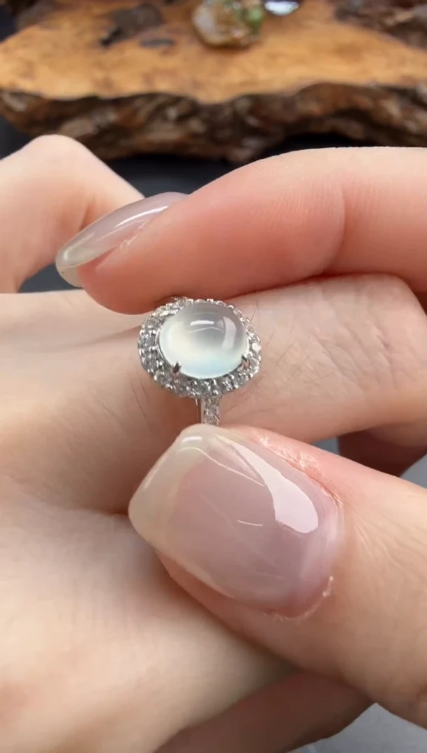 银S925镶嵌戒指翡翠翡翠饰品-22