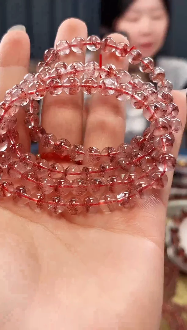 未镶嵌手串水晶金草莓超七单圈手串6mm【多样性发一】