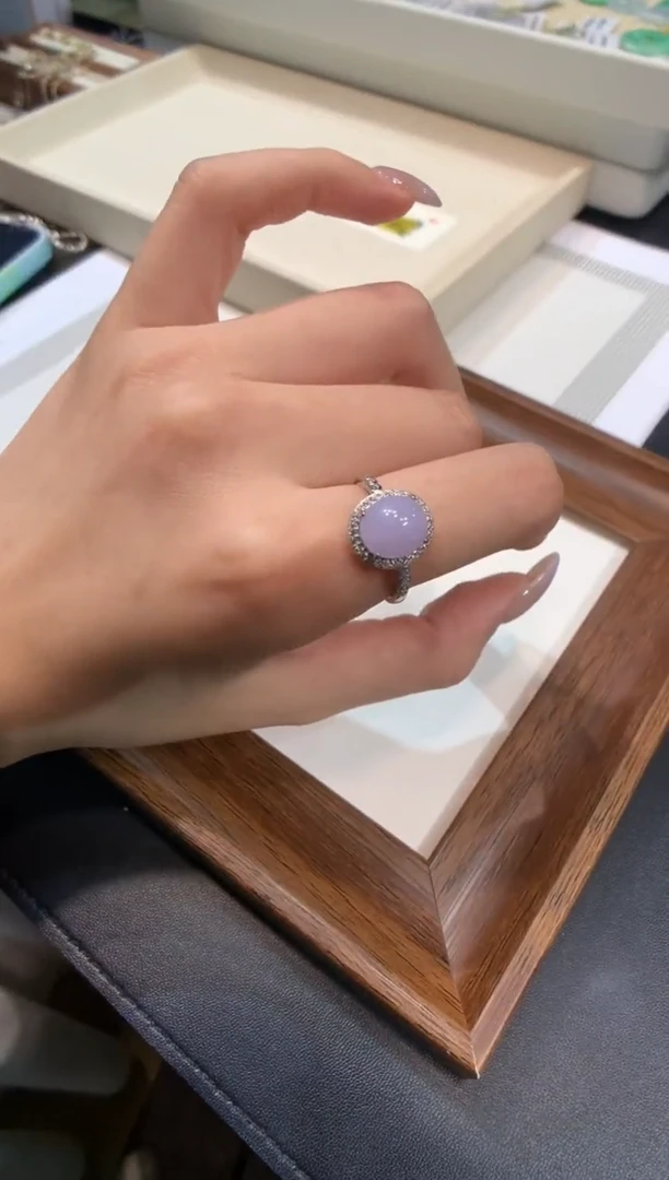 银S925镶嵌戒指翡翠戒指