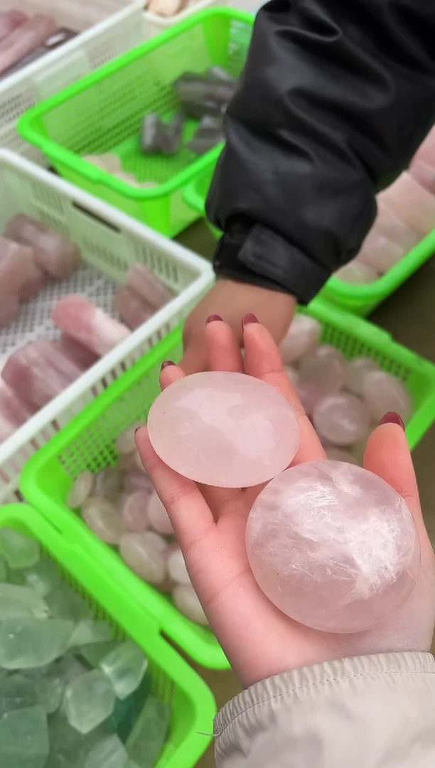 【闪购商品】水晶摆件未镶嵌粉水晶手把件多样性发一个