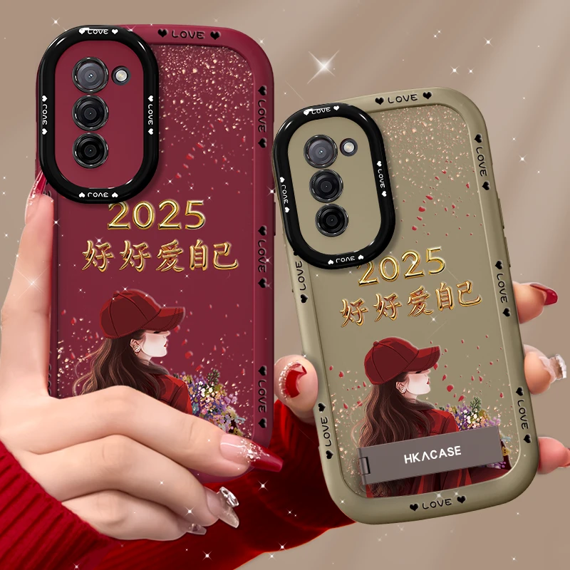 适用oppoa55手机壳捧花爱自己泡芙壳硅胶软壳防摔保护套