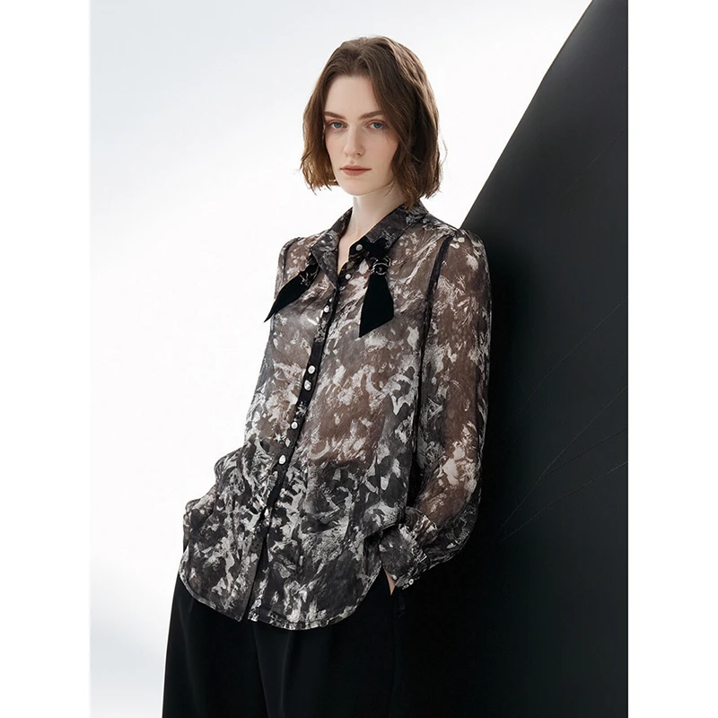 春夏新款时尚休闲百搭雪纺衫 绮1428C