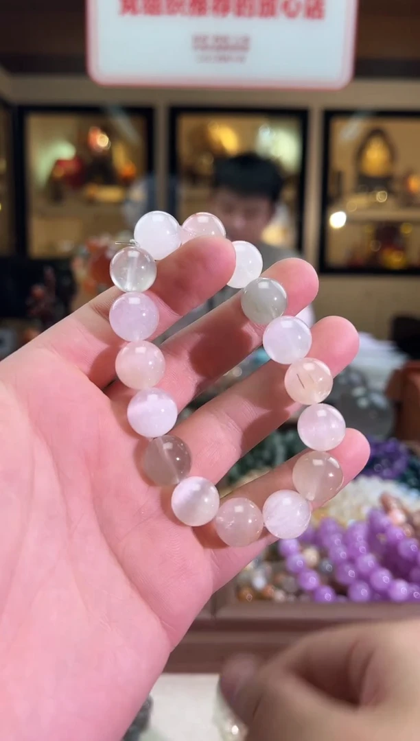 未镶嵌手链水晶13.8mm+拉丝猫眼彩兔毛（多样性发一）