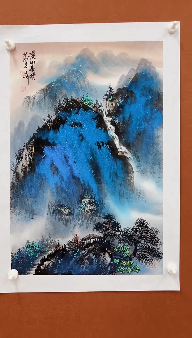 国画李文峰2.7平尺山水
