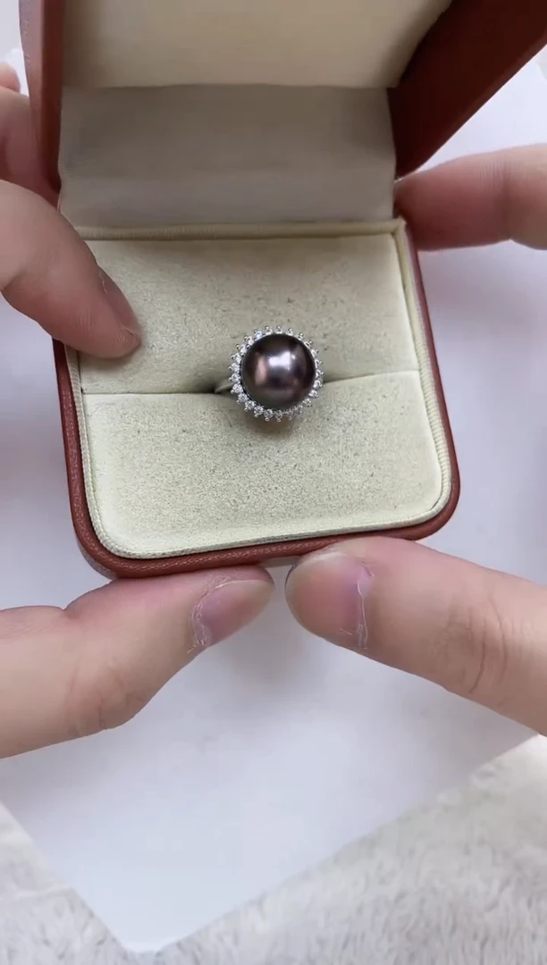 银S925镶嵌海水珍珠戒指