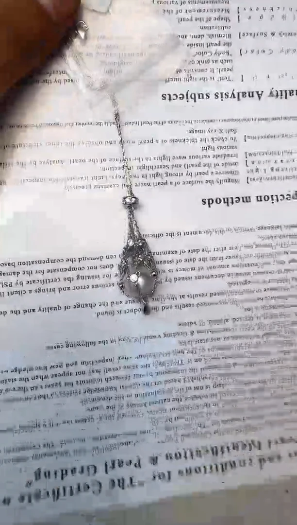 淡水珍珠银S925镶嵌颈饰项链