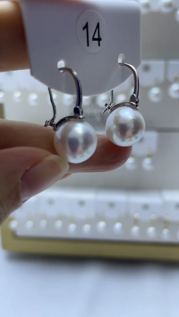 银S925镶嵌耳饰淡水珍珠14