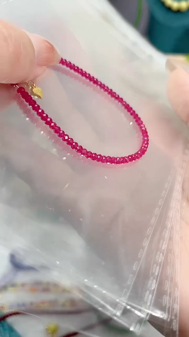 【闪购商品】红宝石手链银S925镶嵌刻55