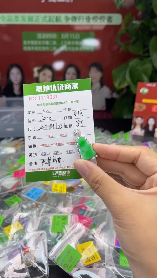 翡翠银S925镶嵌吊坠(不含链)多人