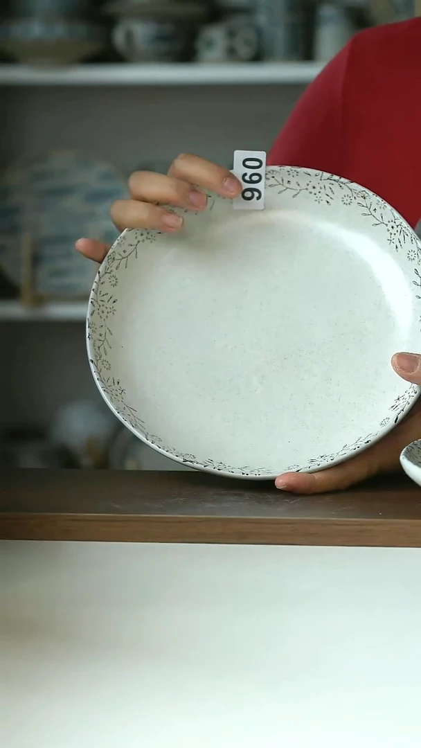 096微瑕Hitable冰湖蓝深盘21.5cm@4-2@