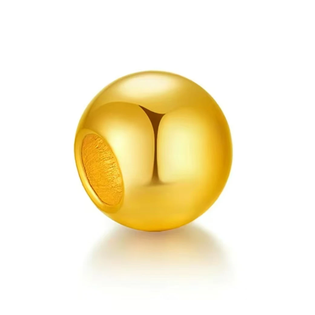 【质检发货】18K金亮面金珠 卡约5mm（33颗起赠两世欢提溜）时尚百搭