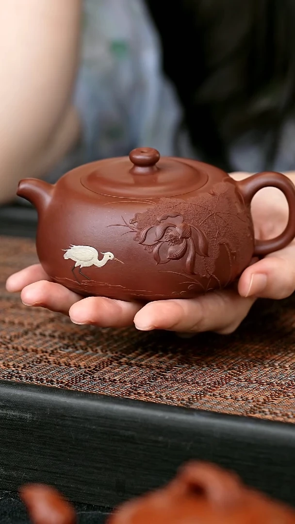 茶壶紫砂全手白鹭·井栏 一物见春