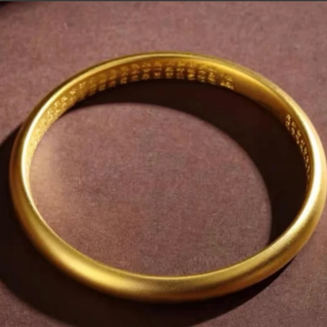 足银手镯 足银金色泥鳅背闭口手镯20g