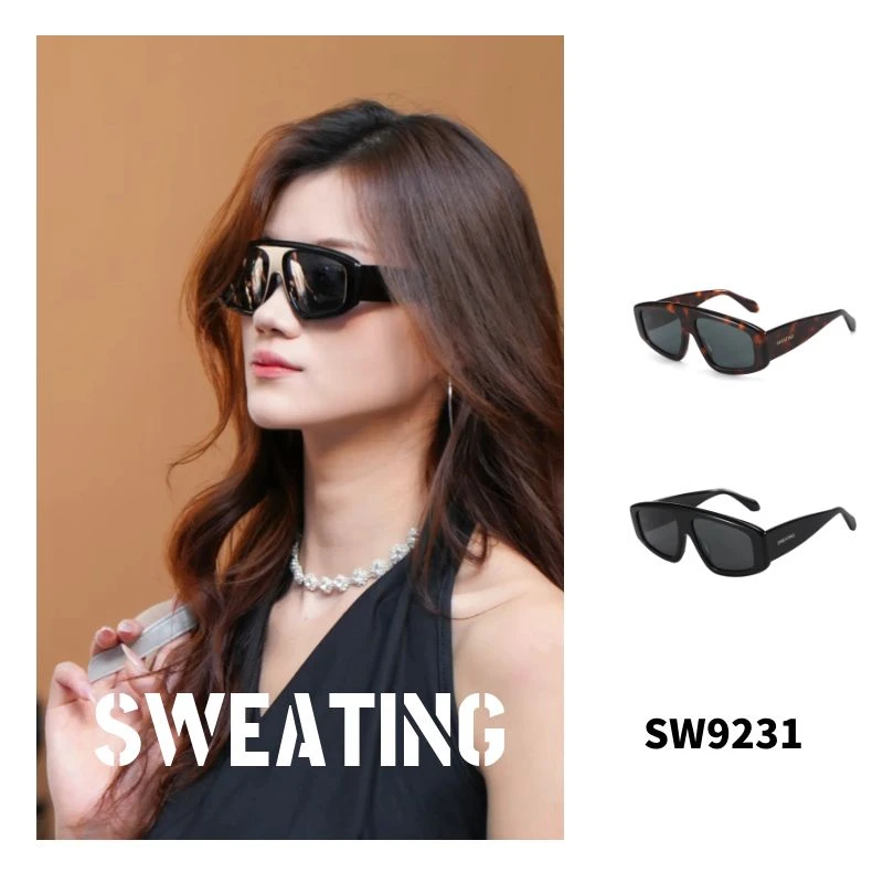 「SWEATING」大框飞行员款蛤蟆镜时尚墨镜