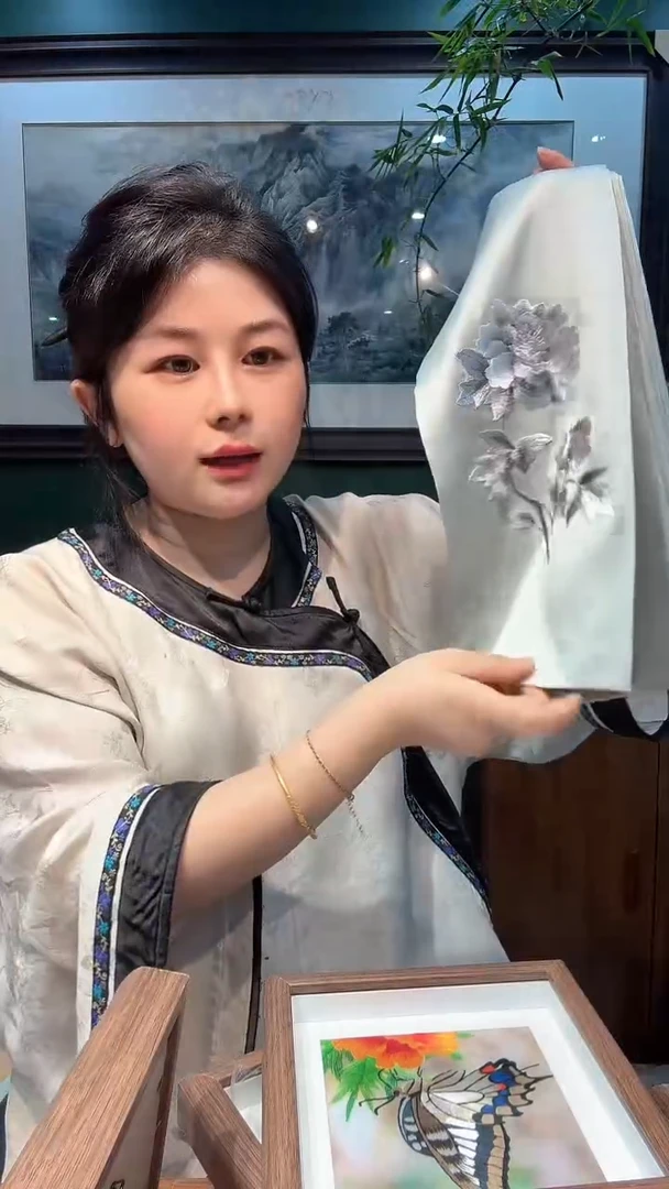 横款非遗苏绣手工刺绣围巾3随发