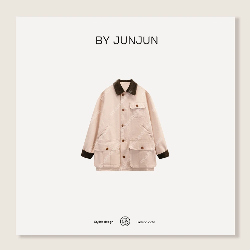 ByJunjun【粉耶工装】夹棉工装外套秋冬百搭显瘦上衣