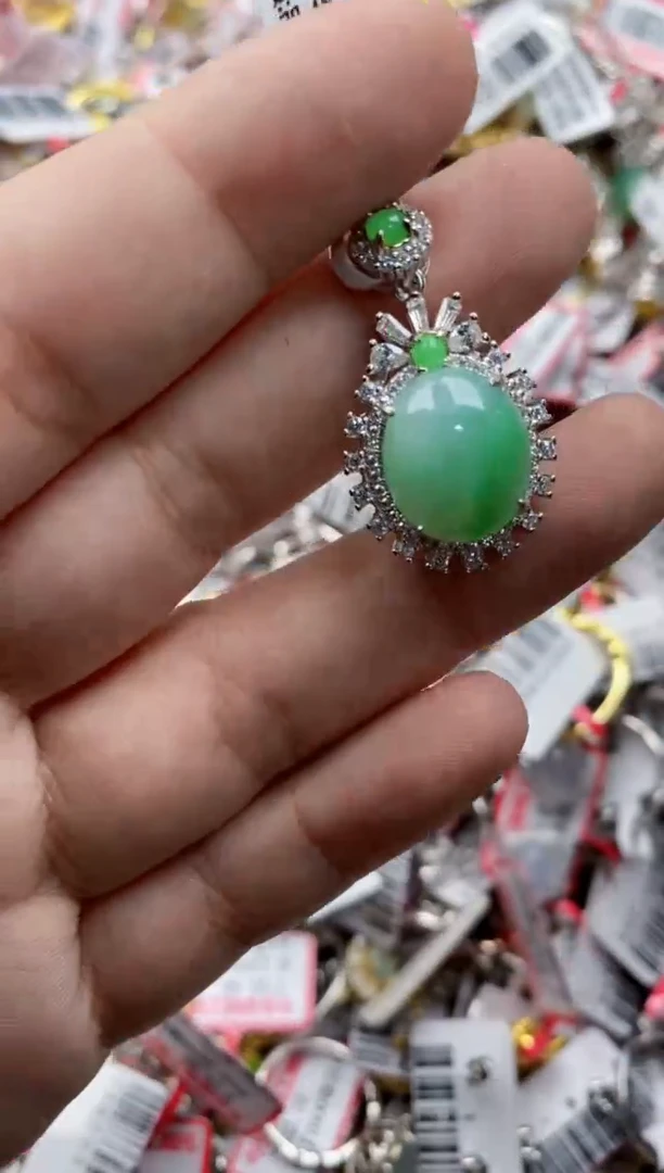 【闪购商品】翡翠戒指银S925镶嵌66666---1