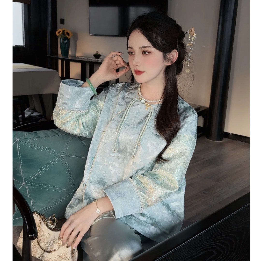 【 春枝曼】2025原创设计师早春轻奢新款国风套装女