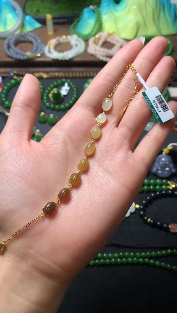 【闪购商品】和田玉手链银S925镶嵌手链