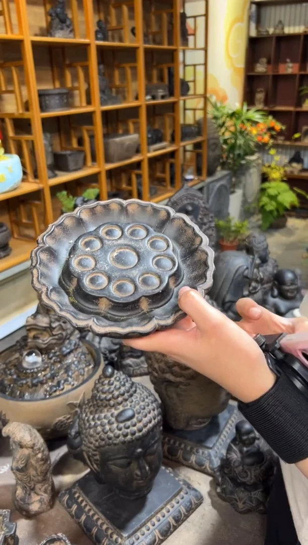 陶土【火山泥】莲蓬壶承