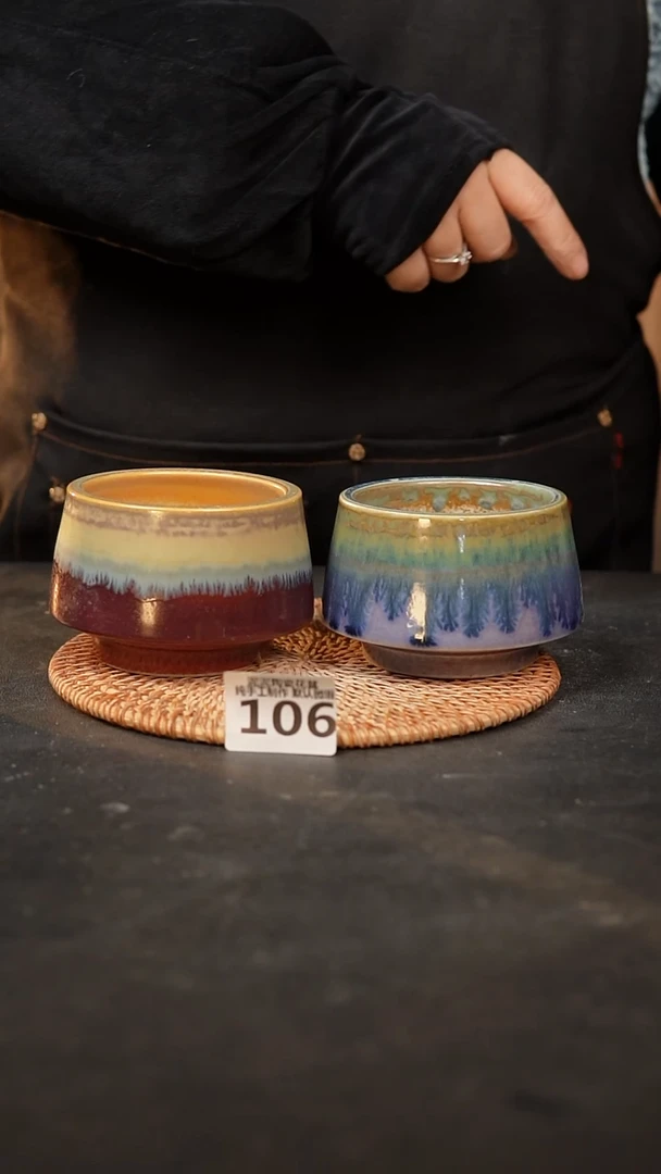 【闪购商品】瓷片106泥泥手工花盆口8高7