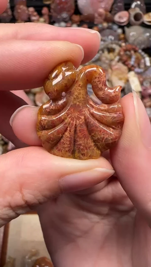 颈饰未镶嵌硅化珊瑚（珊瑚玉）142