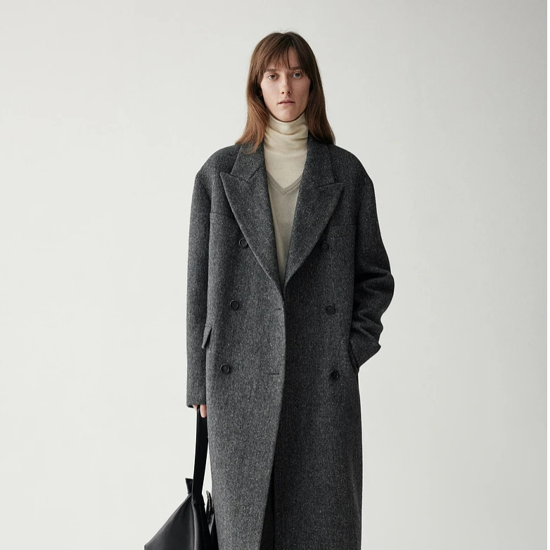 【明星同款】INSISFEMME格雷系枪驳领羊毛冬季大衣FN24413632