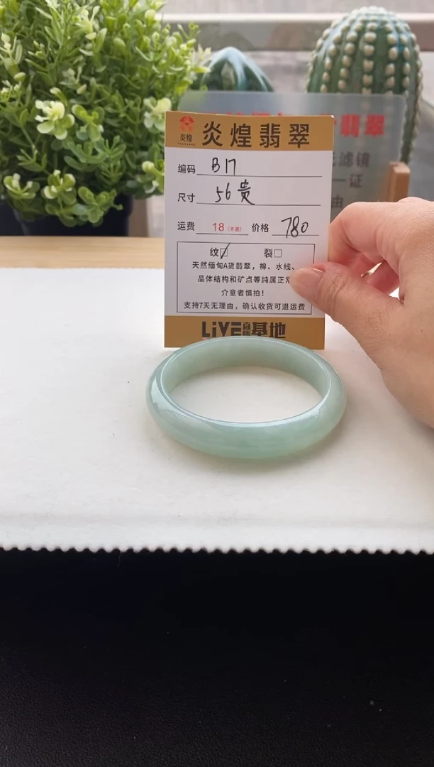 未镶嵌手镯翡翠圈口56贵妃编码B17