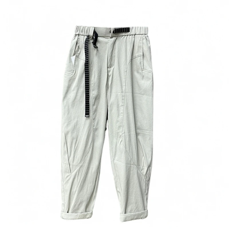 秋季设计感休闲裤简约松紧腰男士运动裤子24057