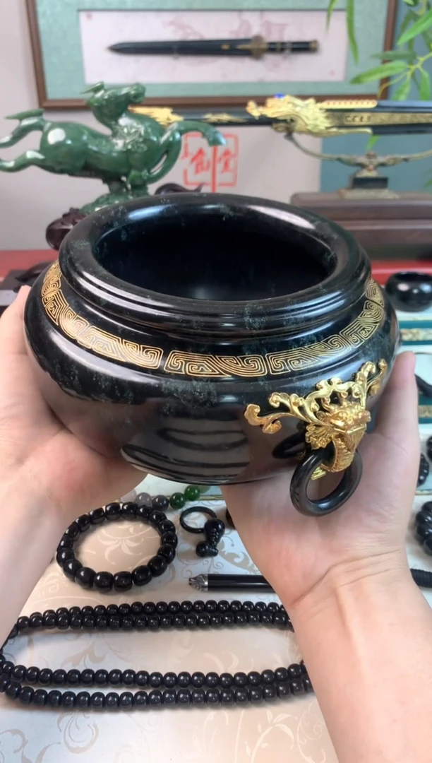 蛇纹石玉合金聚宝盆聚宝盆