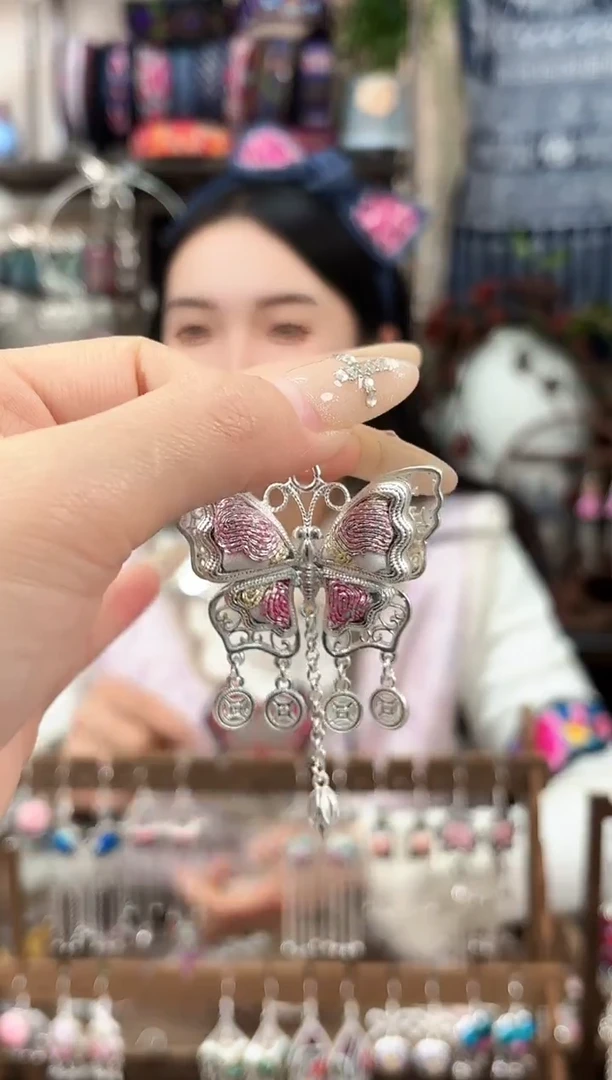 织绣民族风非遗老绣苗银饰品533