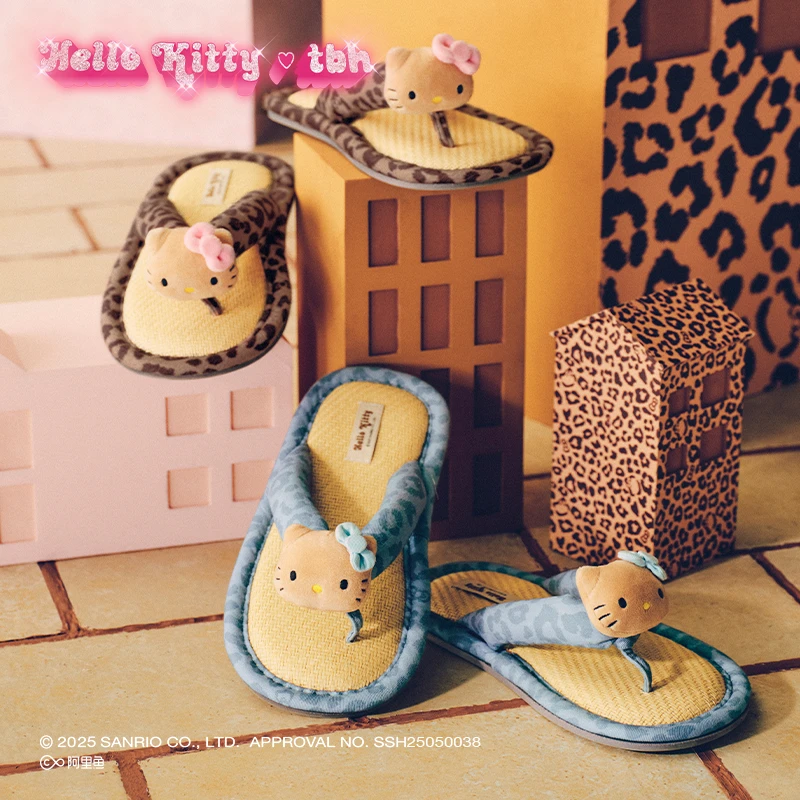 tbh/野兽派家居三丽鸥拖鞋Hello Kitty人字拖鞋女夏季可外穿出街