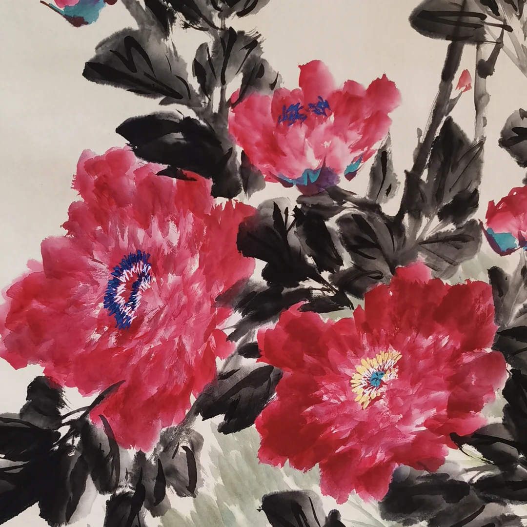 【辽拍】V250709-2-147《花卉》（2.9平尺) 纸本镜片   dll1115