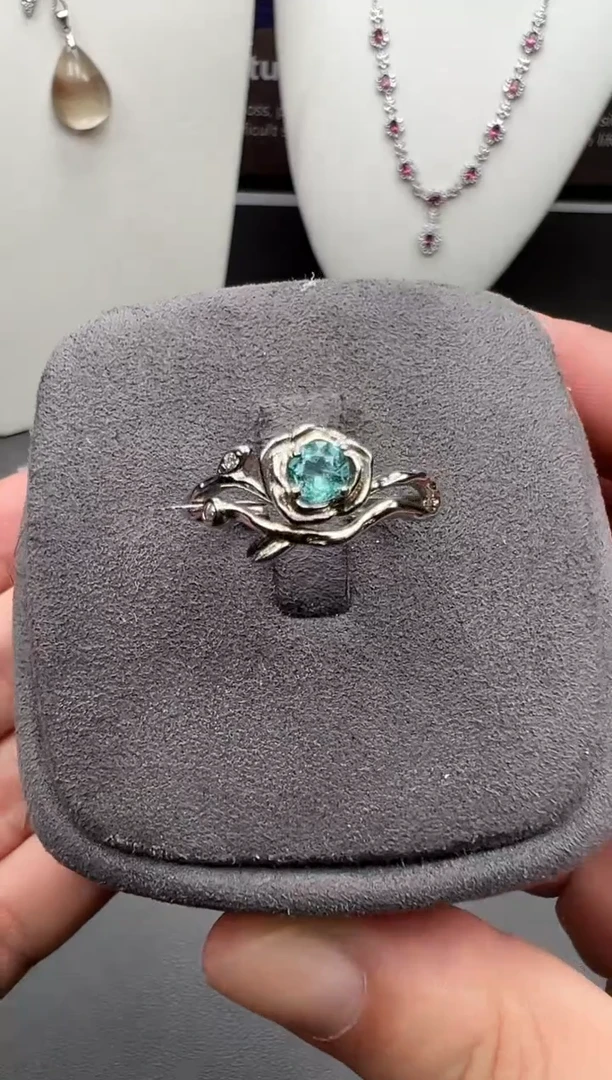 银S925镶嵌戒指碧玺2