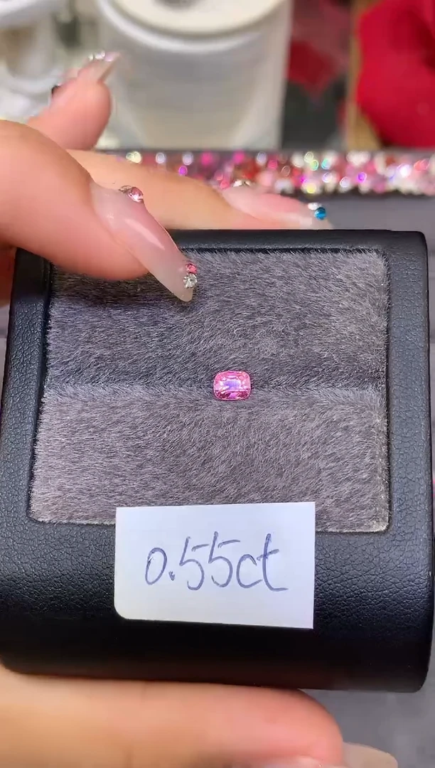 未镶嵌裸石定制尖晶石?****?枕型 baby粉 0.55ct